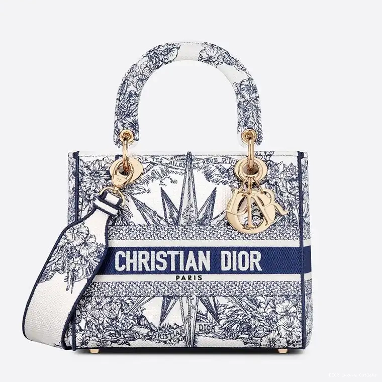Cheap Medium Blue D-lite Bag Reve d'Infini Canvas Motif Lady 0404 Luxury